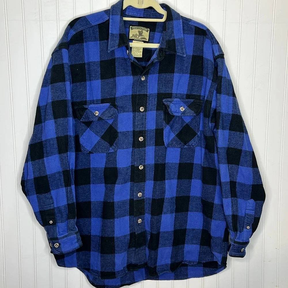 - Field & Stream Heavyweight Blue Plaid Flannel Shirt Size 2XL - Picture 8 of 8